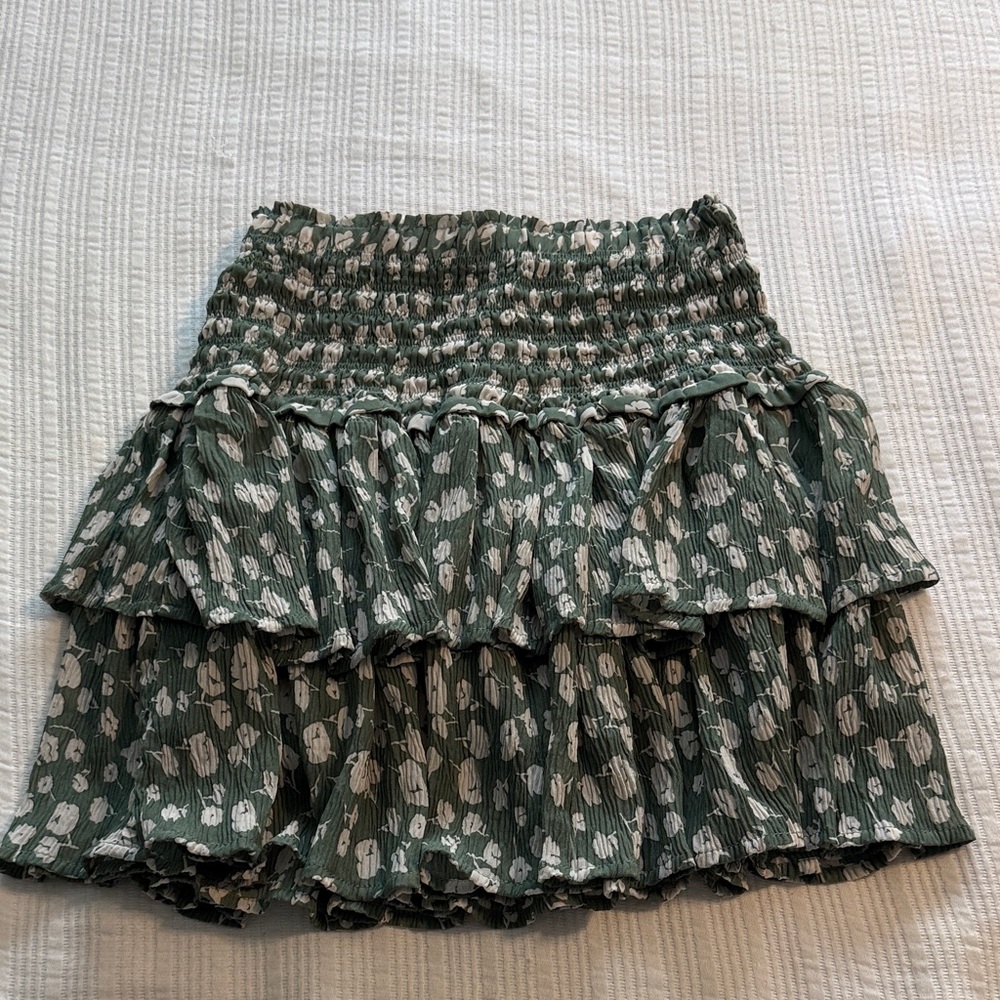 Green Floral Women's Skirt